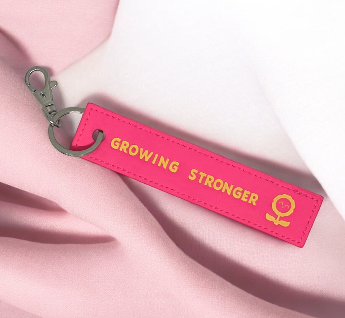Growing Strong Pink Keyring