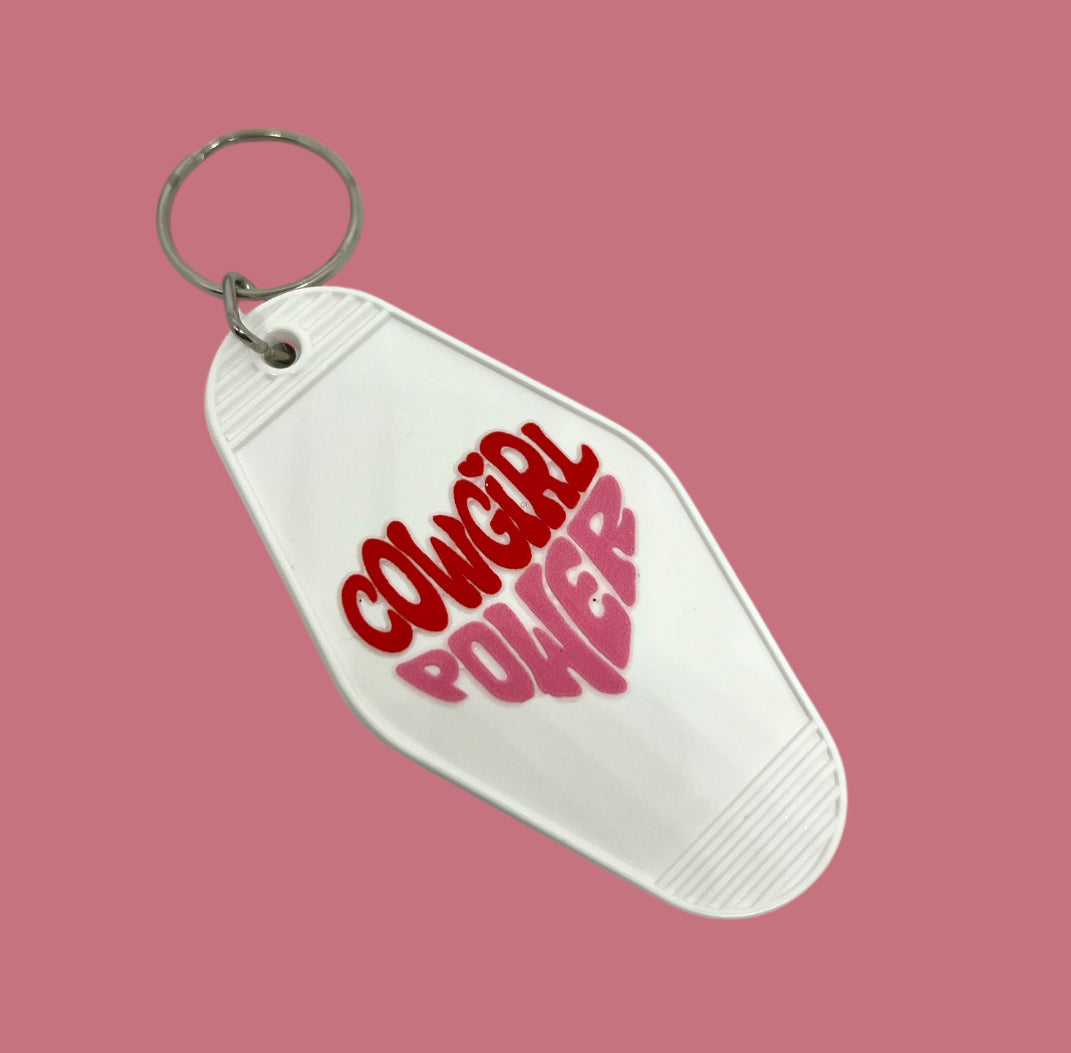 White Cowgirl Power Keyring