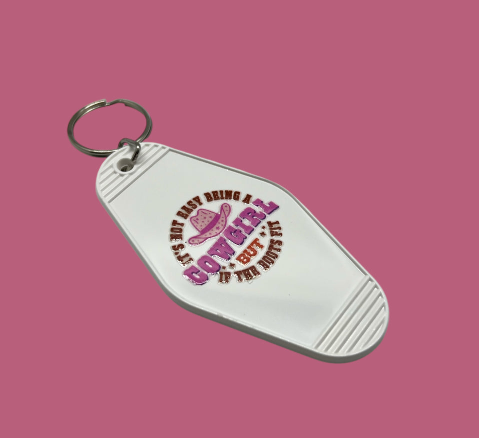 White Cowgirl Motel Keyring