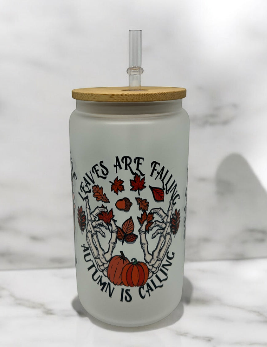 Dead Inside Frosted Bamboo Glass 16oz