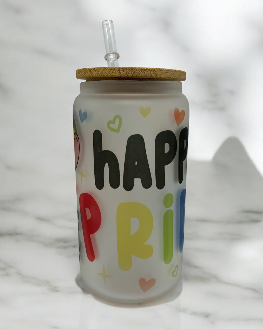 Love is Love Frosted Bamboo Glass 16oz