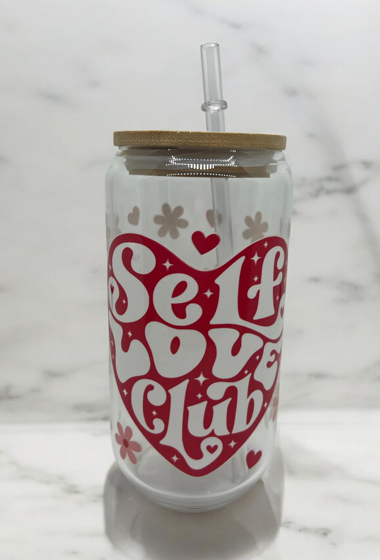 Self Love Club Clear Bamboo Glass 16oz